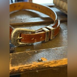 Brighton Brown Leather Women’s  Belt with Silver Buckle size 30
